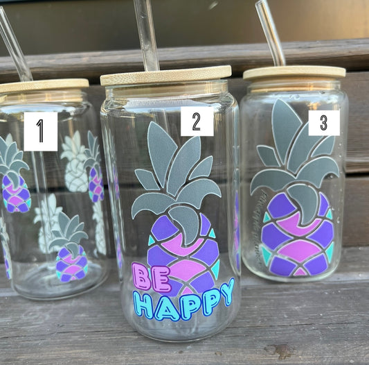 Glass cups with lid